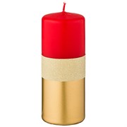 Свеча декоративная столбик "Магический блеск" red D=6 см H=15 см