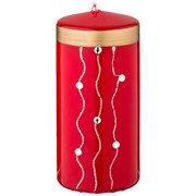 Свеча декоративная столбик  высокий "Волшебное сияние" red D=7 см H=15 см