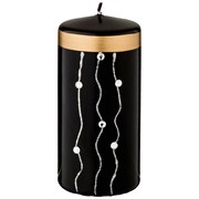 Свеча декоративная столбик  высокий "Волшебное сияние" black D=7 см H=15 см