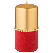 Свеча декоративная столбик высокий  "Велюровый шик" red D=7 см H=15 см