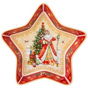 Блюдо-звезда lefard "Дед мороз" 17,5х17,5х3,5 см красное