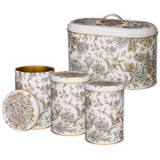 Набор agness "Royal garden" хлебница  17,8*33,8*20 см , емкости  для сыпучих o10,5*15 сm/1200 мл 3 ш