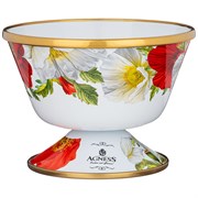 Конфетница agness эмалированная, серия маки 14 см