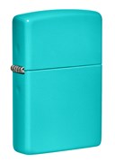 Зажигалка ZIPPO Classic с покрытием Flat Turquoise, латунь/сталь, бирюзовая, матовая, 38x13x57 мм