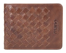 Бумажник Mano "Don Luca", натуральная кожа в коньячном цвете, 11 х 8,5 см
