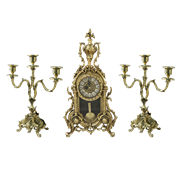 Каминные часы с маятником с канделябрами "Библо"