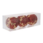 Украшение новогоднее "Шар", набор из 3-х шт, D 8 см, L23,5 W8 H8 см