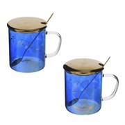 Кружка с крышкой и ложкой, 400 мл, L12 W8 H9 см, 2в.