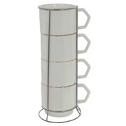 Чашка, набор из 4-х шт на подставке, L12 W12 H27 см, (сорт 1, 2)