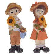 Фигурка декоративная "Мальчик/Девочка", L8 W5,5 H17 см, 2в.
