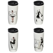 Стакан с крышкой, 500 мл, L8 W8 H17,5 см, 4в.