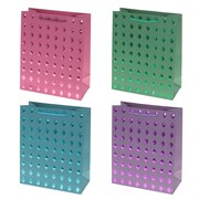 Пакет подарочный (бумага, плотность 210г/м2, блок 12шт,Блок - вид), L26 W12 H32 см, 4в.