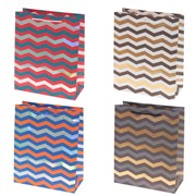 Пакет подарочный (бумага, плотность 210г/м2, блок 12шт,Блок - вид), L26 W12 H32 см, 4в.