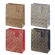 Пакет подарочный (бумага, плотность 210г/м2, блок 12шт), L26 W12 H32 см, 4в.