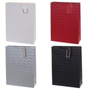 Пакет подарочный (бумага, плотность 210г/м2, блок 12шт), L31 W12 H42 см, 4в.