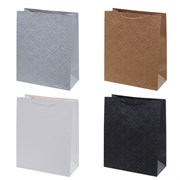 Пакет подарочный (бумага, плотность 210г/м2, блок 12шт), L26 W12 H32 см, 4в.