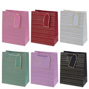 Пакет подарочный (бумага, плотность 210г/м2, блок 12шт), L18 W10 H23 см, 6в.