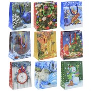 Пакет подарочный,  L18 W10 H22 см, (в ассорт.)