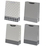 Пакет подарочный (бумага, плотность 210г/м2, блок 12шт), L31 W12 H40 см, 4в.