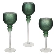 Подсвечник, набор из 3-х шт, L13 W13 H40 см