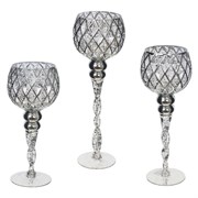 Подсвечник, набор из 3-х шт, L13 W13 H40 см
