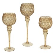 Подсвечник, набор из 3-х шт, L13 W13 H40 см