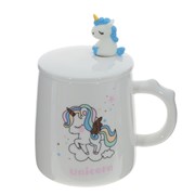 Кружка с крышкой и ложкой, 500 мл, L14 W9 H13 см