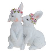Фигурка декоративная "Зайцы", L16 W9,5 H19 см
