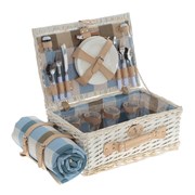 Корзина для пикника на 4 персоны с пледом, L51 W30 H20 см