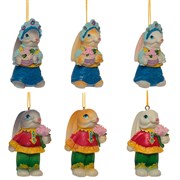 Новогоднее украшение "Заяц", L4,5 W3,5 H6,5 см, 6в.