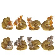 Фигурка декоративная "Заяц", L11 W6 H12 см, 8в.