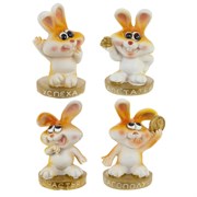 Фигурка декоративная "Заяц", L6 W4,5 H8 см, 4в.