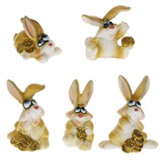 Фигурка декоративная "Заяц", L3,5 W2,5 H3,5 см, 5в.