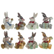 Фигурка декоративная "Заяц", L5,5 W5 H6 см, 8в.