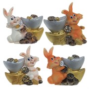 Фигурка декоративная "Заяц", L5,5 W2,5 H5 см, 4в.