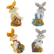Фигурка декоративная "Заяц", L3,5 W2,5 H6,5 см, 4в.