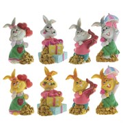 Фигурка декоративная "Заяц", L4 W4 H7 см, 8в.