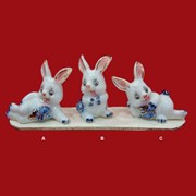 Фигурка декоративная "Заяц", L5 W2,5 H4 см, 3в.