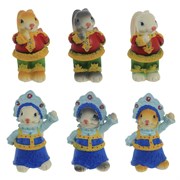 Фигурка декоративная "Заяц", L4,5 W5 H8 см, 6в.