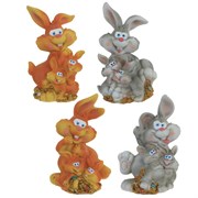 Копилка "Заяц",  L9 W9 H13,5 см, 4в.