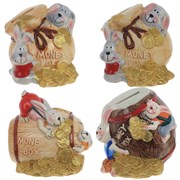 Копилка "Заяц", L12 W11 H12 см, 4в.