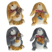 Копилка "Заяц", L8 W8 H10 см, 4в.