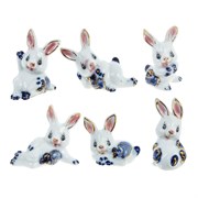 Фигурка декоративная "Заяц", L4 W3 H6 см, 3в.