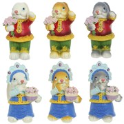 Фигурка декоративная "Заяц", L6,5 W6,5 H11 см, 6в.