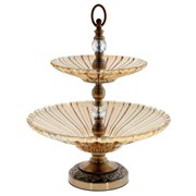 Ваза для фруктов 2-х ярусная, L37 W37 H44 см