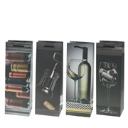 Пакет подарочный (бумага, плотность 210г/м2, блок 12шт), L12 W9 H35 см, 4в.