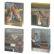 Пакет подарочный (бумага, плотность 210г/м2, блок 12шт), L26 W10 H32 см, 4в.