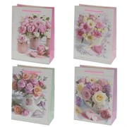 Пакет подарочный (бумага, плотность 210г/м2, блок 12шт), L18 W9 H24 см, 4в.