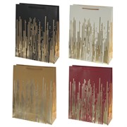 Пакет подарочный (бумага, плотность 210г/м2, блок 12шт), L31 W12 H40 см, 4в.