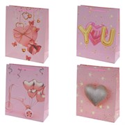 Пакет подарочный (бумага, плотность 210г/м2, блок 12шт), L26 W10 H32 см, 4в.